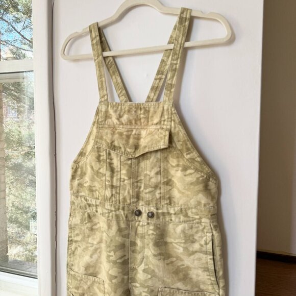 New Free People We The Free Way It Goes Camo Harem Overalls Green - Picture 6 of 12